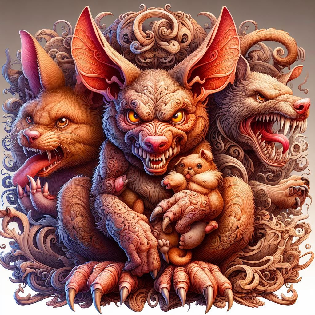 Tasmangaroo pup. Giger'd