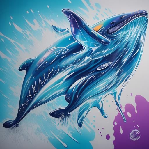 Crystal Whale in water