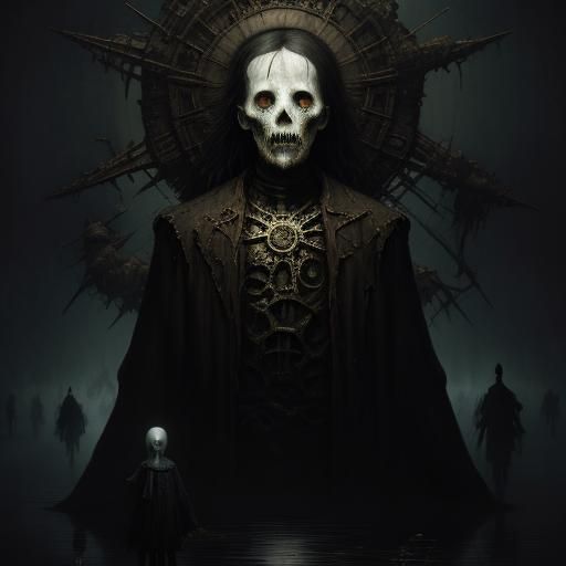 Ghostly children horror Gustave Doré Greg Rutkowski surreali...