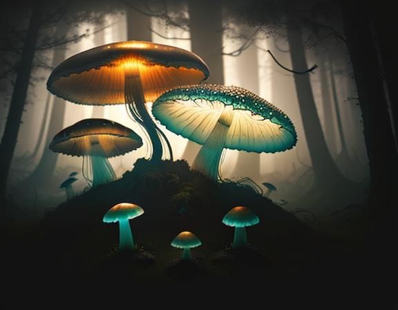 the land of jellyfish and toadstools. atmospheric, minimalis...