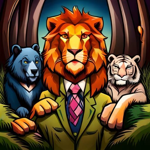 The Lion and the Tiger and the Bear! Oh, My! by artist "wiza...