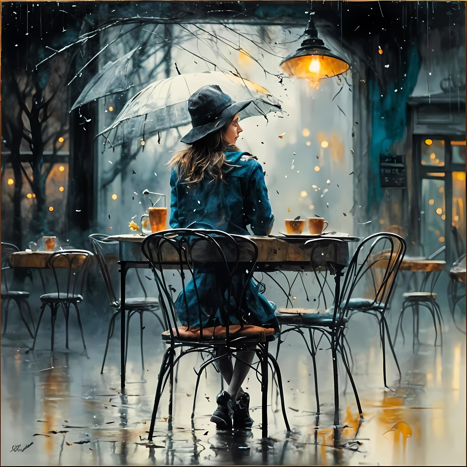 Sketch of a Lonely Figure Questioning Love