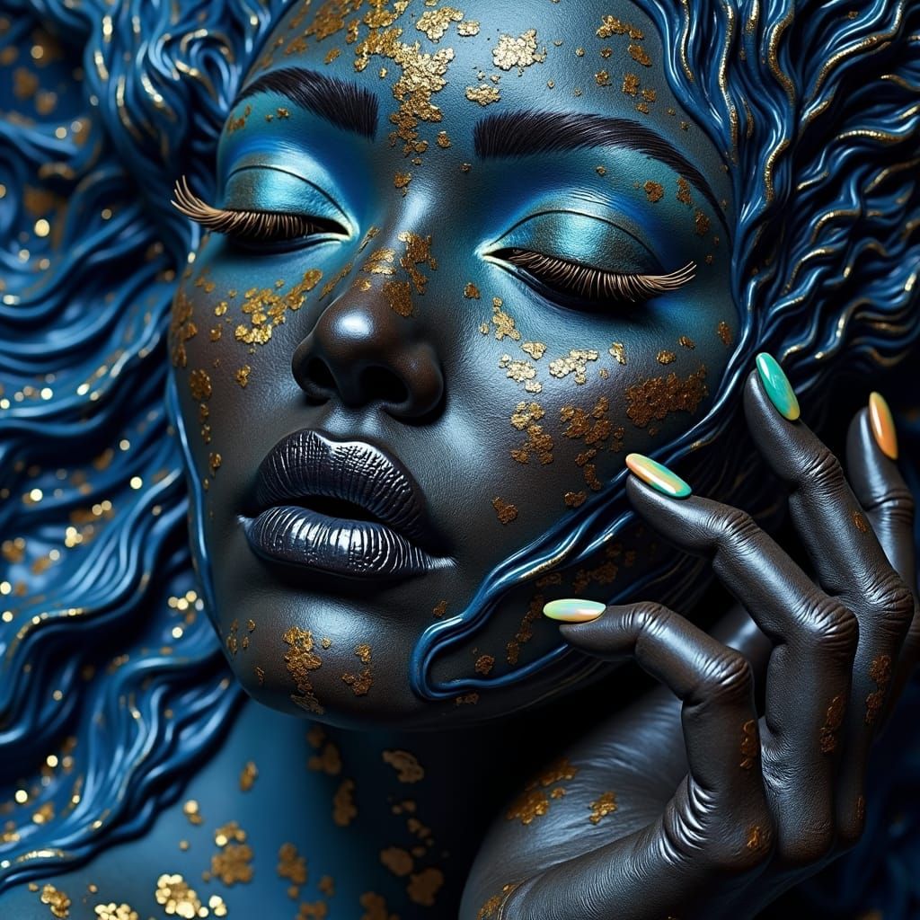 Melanin Inspired by Lapis Lazuli fluidity 
Chinue X
#tcxpi3000 