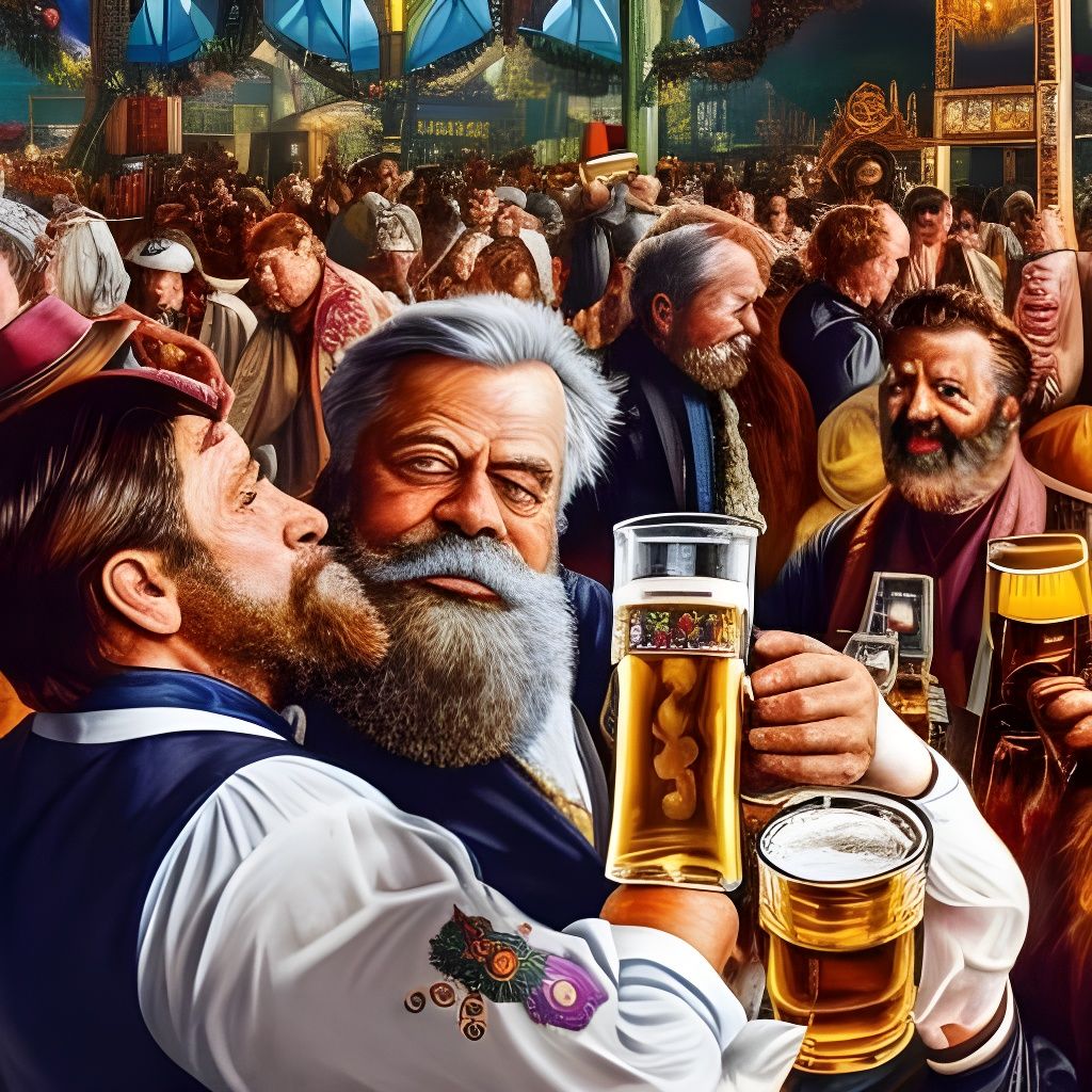 Beers with Oliver Reed - AI Generated Artwork - NightCafe Creator