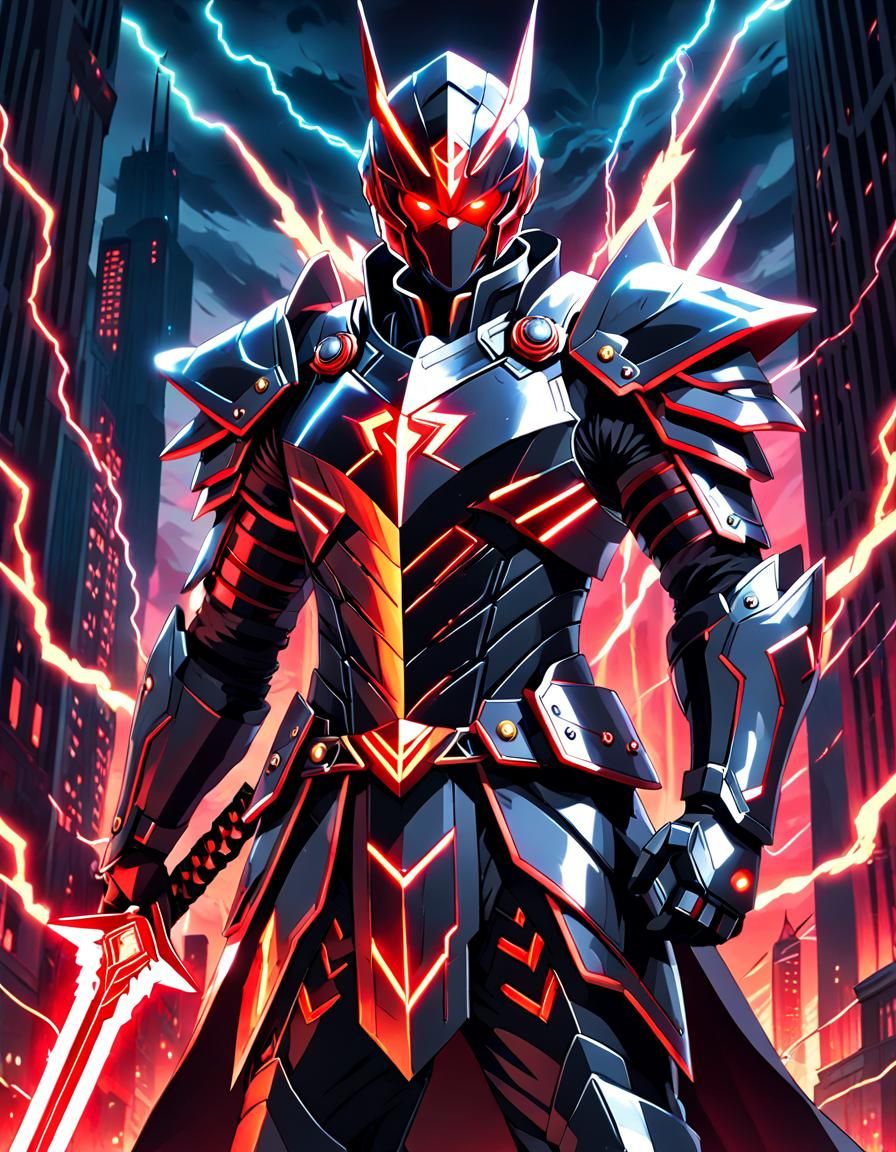NEON KNIGHT: Dark Armor (Anime Style)