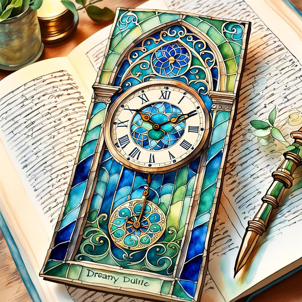 a beautiful book bookmark with a stylized image (stained gla...