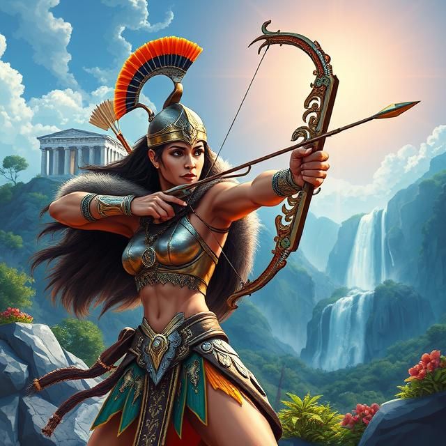 ANCIENT AMAZONIAN WARRIOR QUEEN WONDER  WOMAN IN FULL ARMOUR...