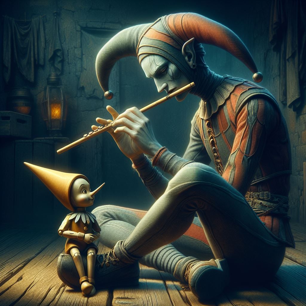 Stray Jester and Pinocchio   by @Somebody