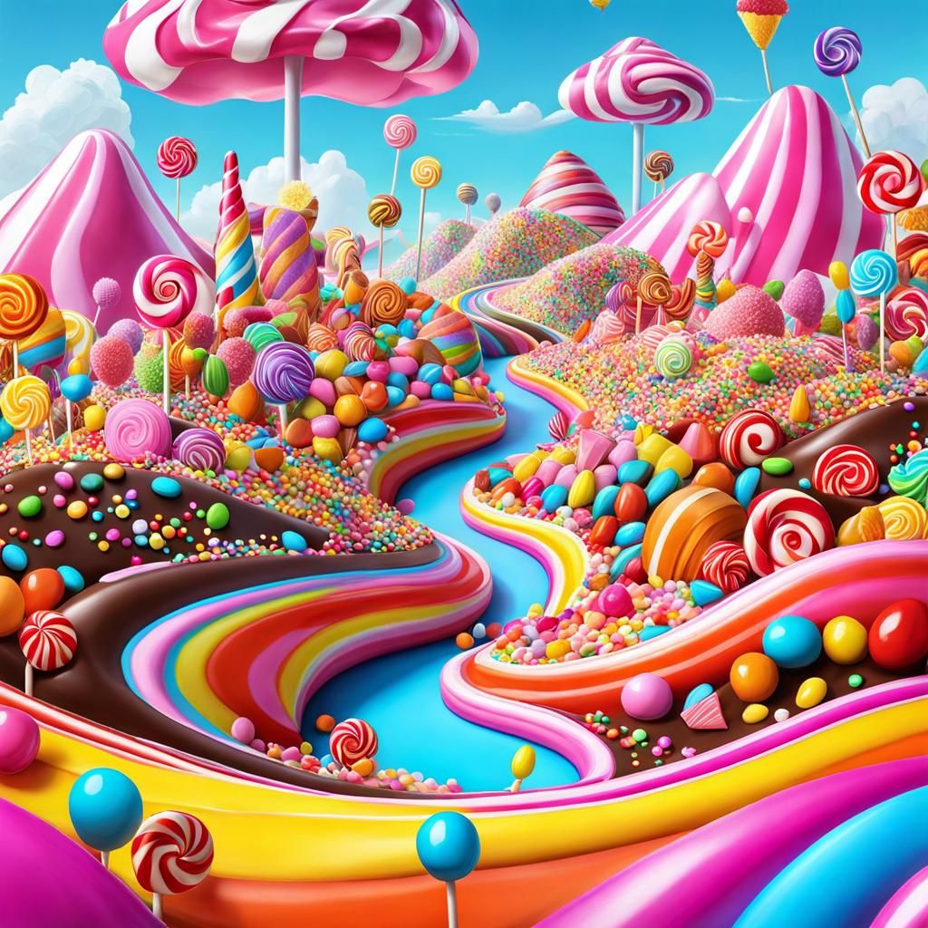 Candy wonderland, by Per. AI Generated Artwork NightCafe Creator