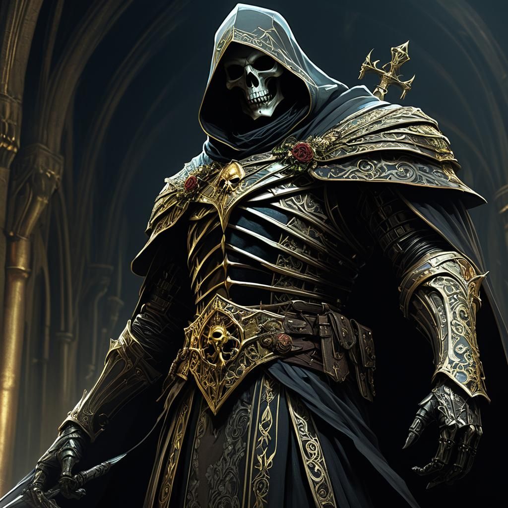 A evil charismatic intelligent villain named Reaper of Rosethorne who killed the king