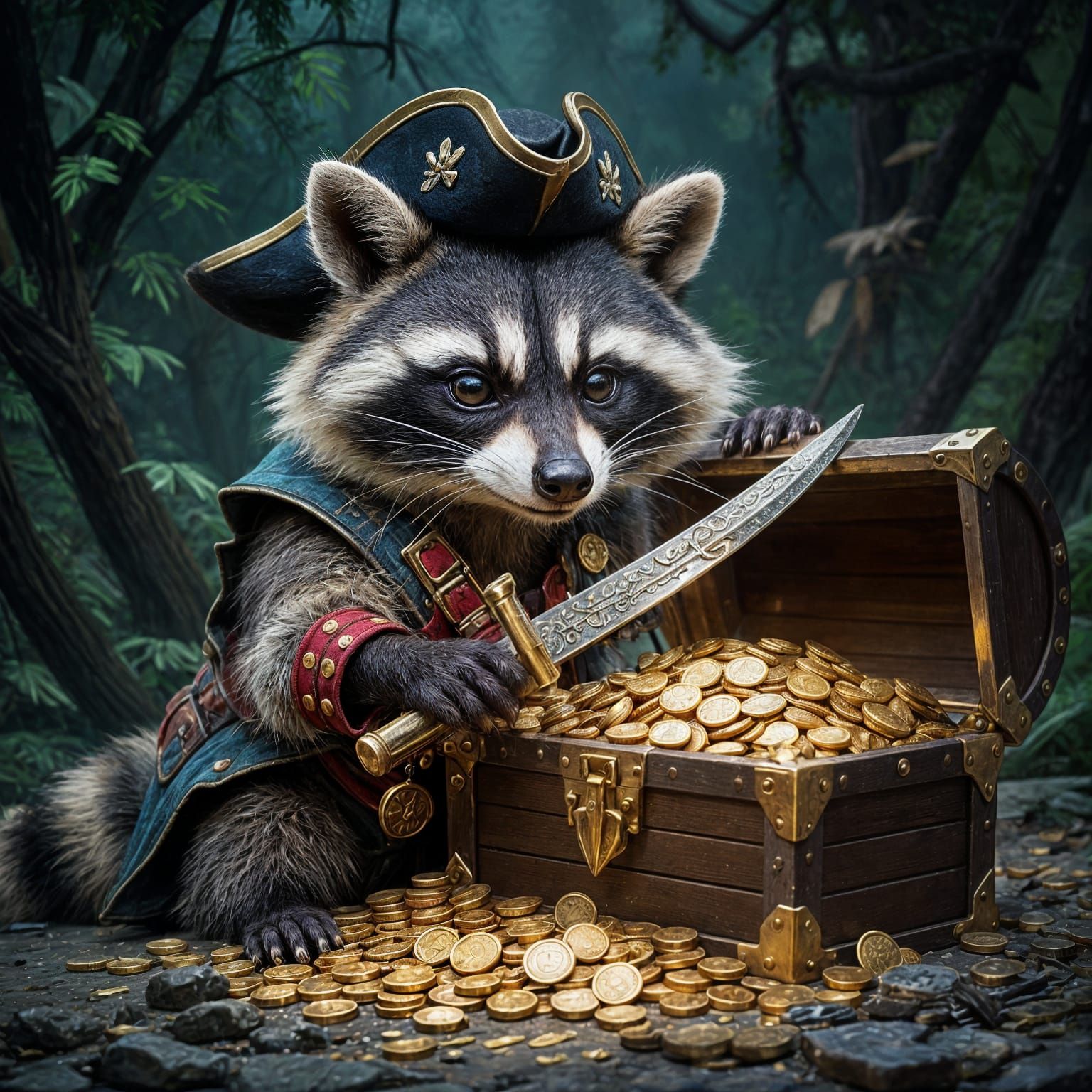 mischievous raccoon  by @Commander K9