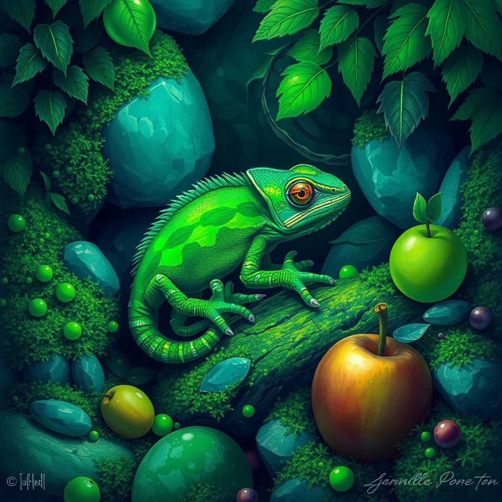 Green frog Green moss Green Apple Green leaves Green algae G...