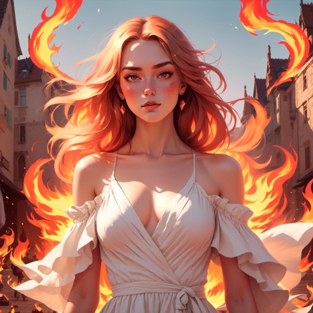 <lora:Calamity Beauties XL:1.0>, Woman Wearing A White Dress, Detailed Face, Symmetrical Perfect Face And Body, Detailed Painting By Artgerm...