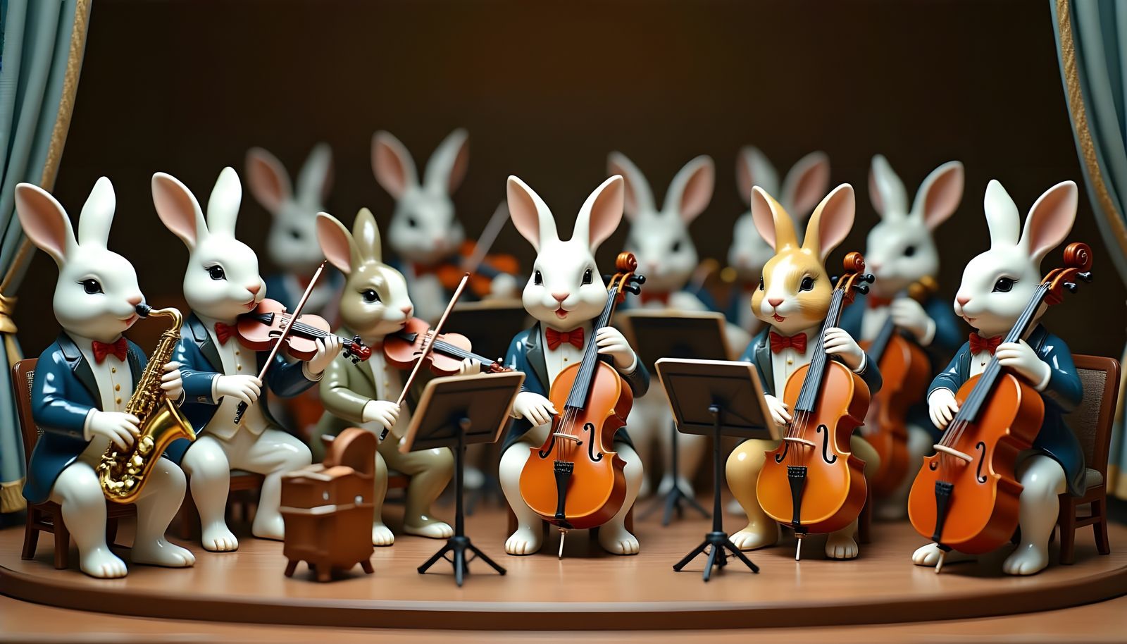 Rabbit Orchestra Ceramic Knick-Knack Collection   by @Gary Murakami