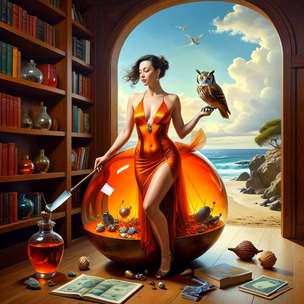 Vibrant Woman in Stunning Surreal Landscape