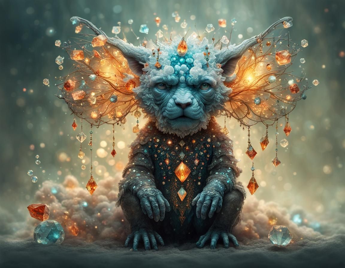 Crystalline Elemental Creature: A Digital Art Masterpiece