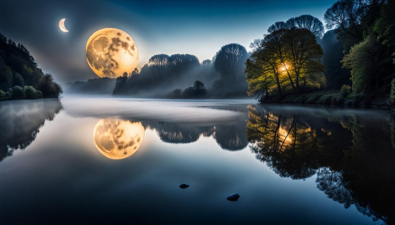 moonlight on  river