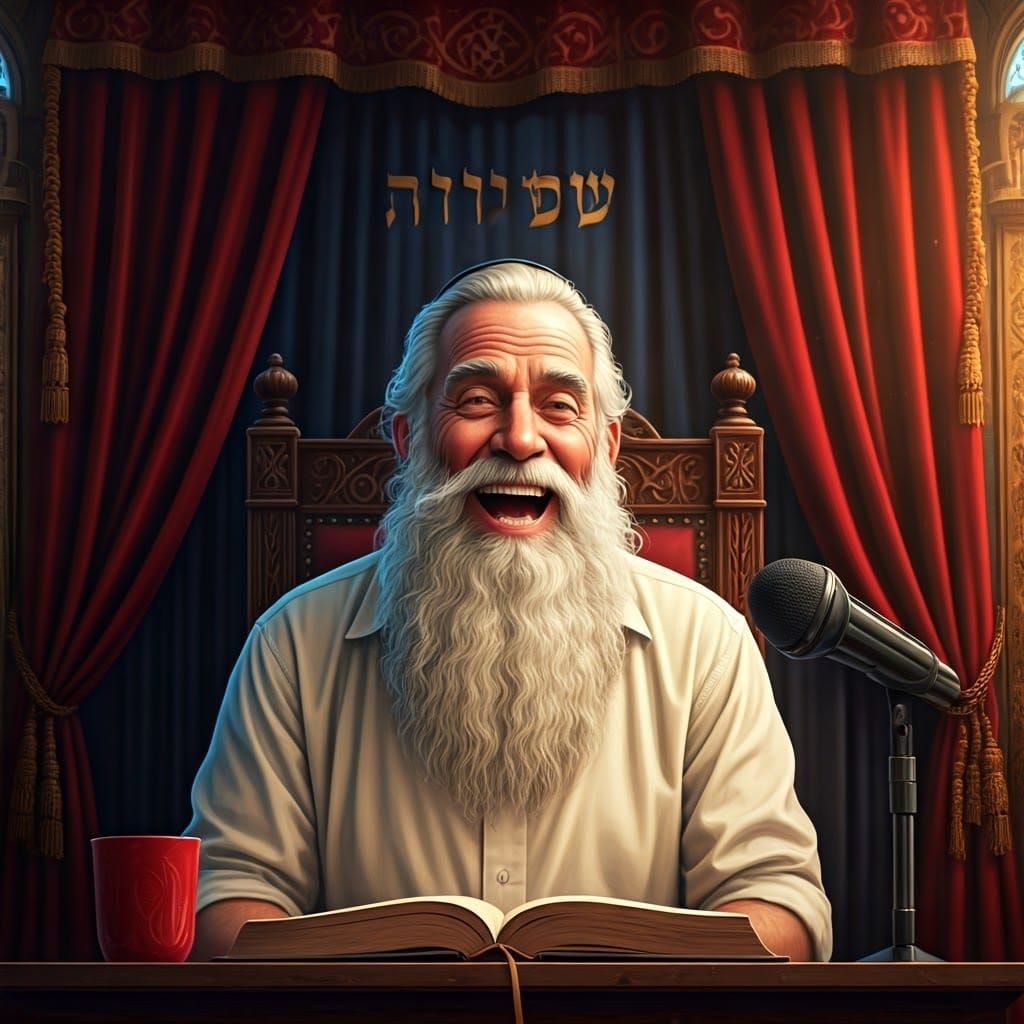 Inspiring Rabbi in Majestic Synagogue Setting