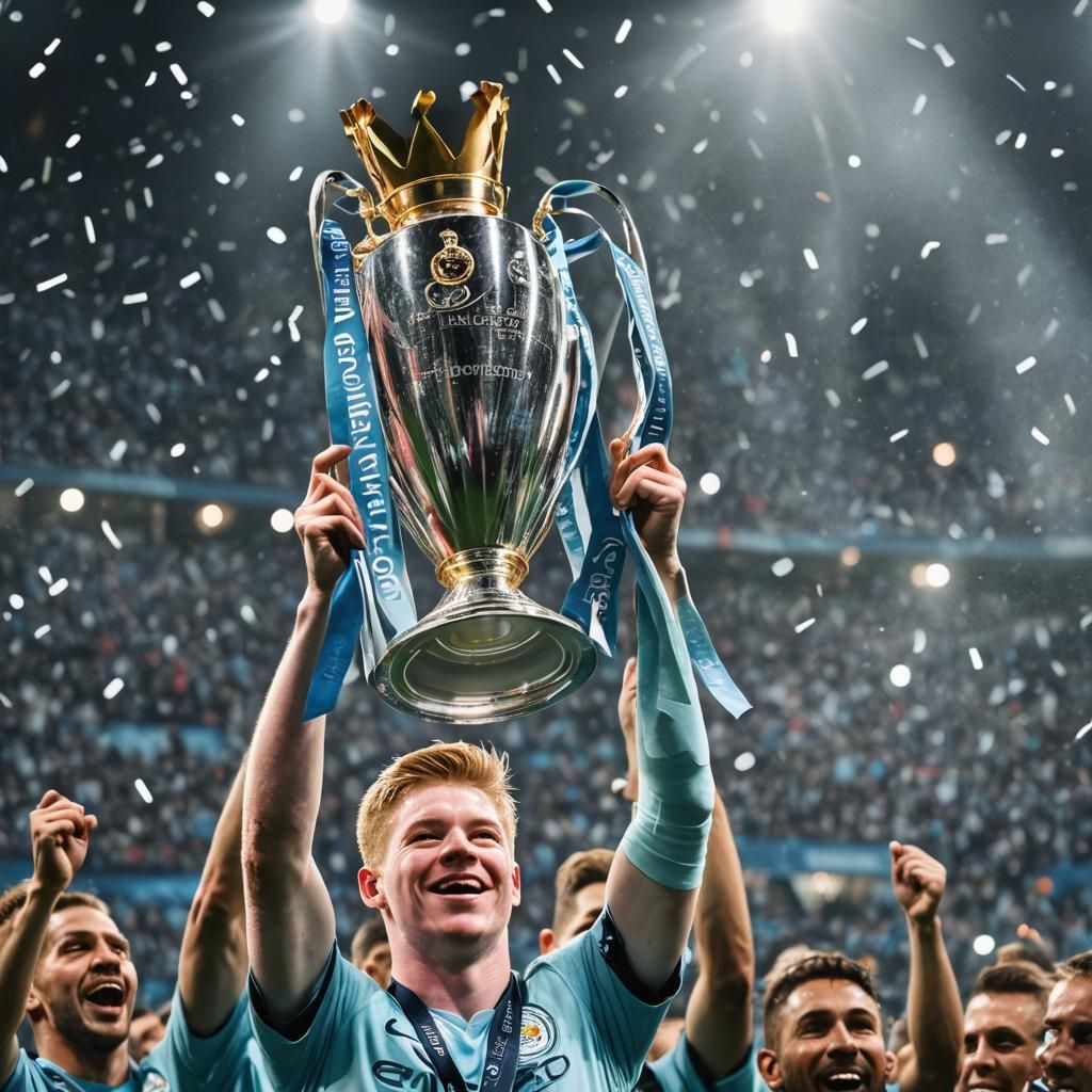 Kevin De Bruyne Lifts Champions League Trophy