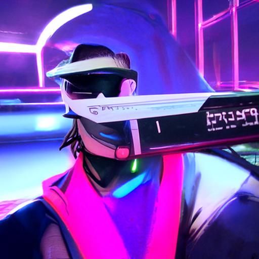 a cyberpunk guy holding a giant cyberpunk blade and has cyber punk ...