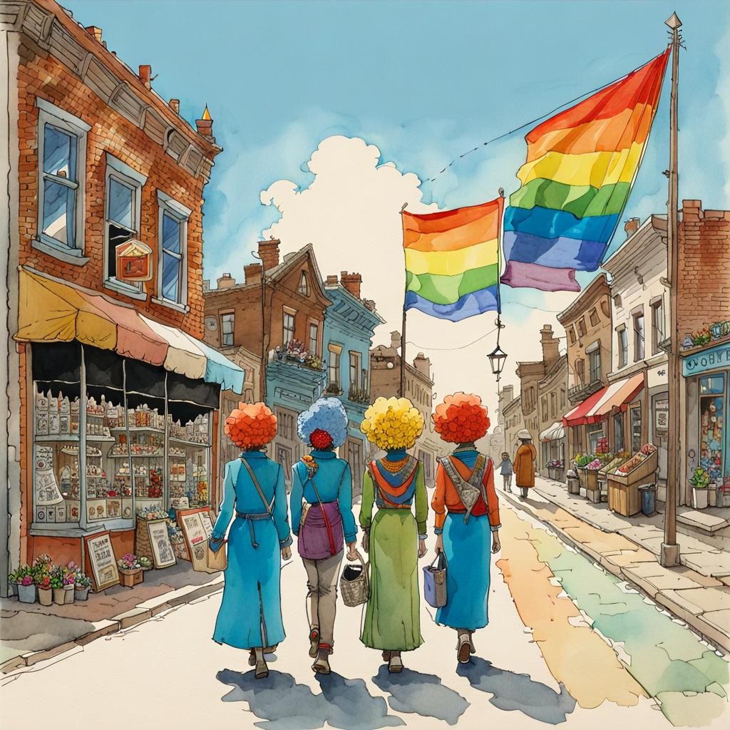 Pride parade, small town