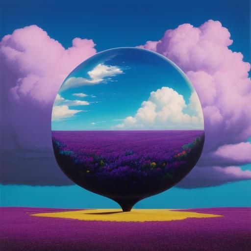 Surreal Dreamscape with Melting Colors in Oil