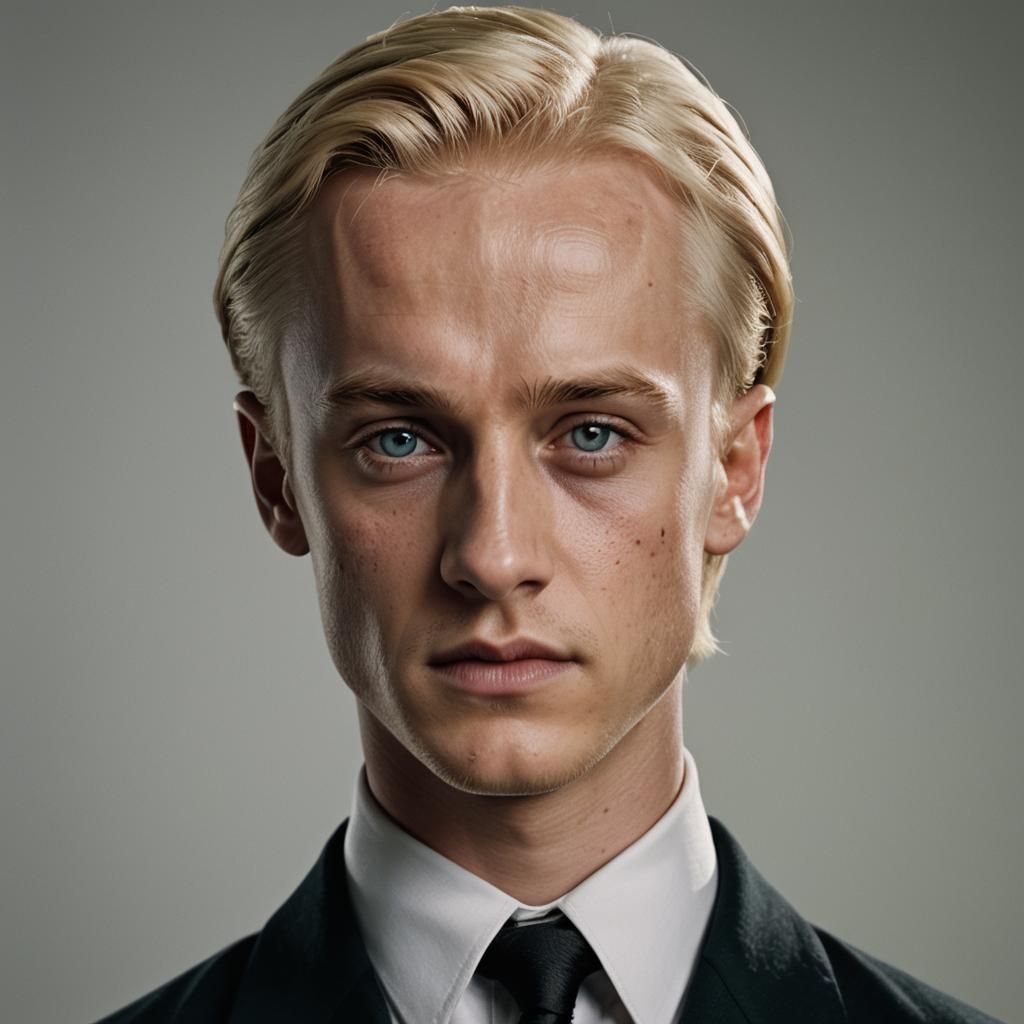 Draco Malfoy with gelled hair portrait - AI Generated Artwork ...