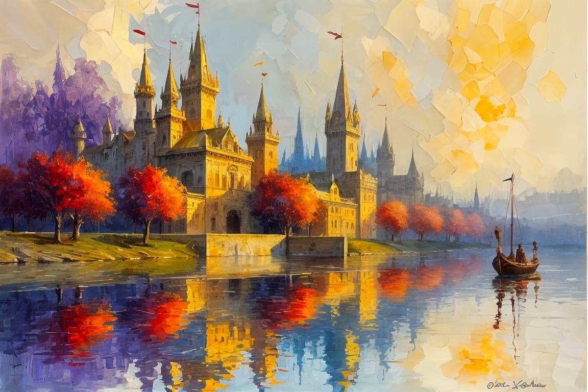 Fantasy riverside city