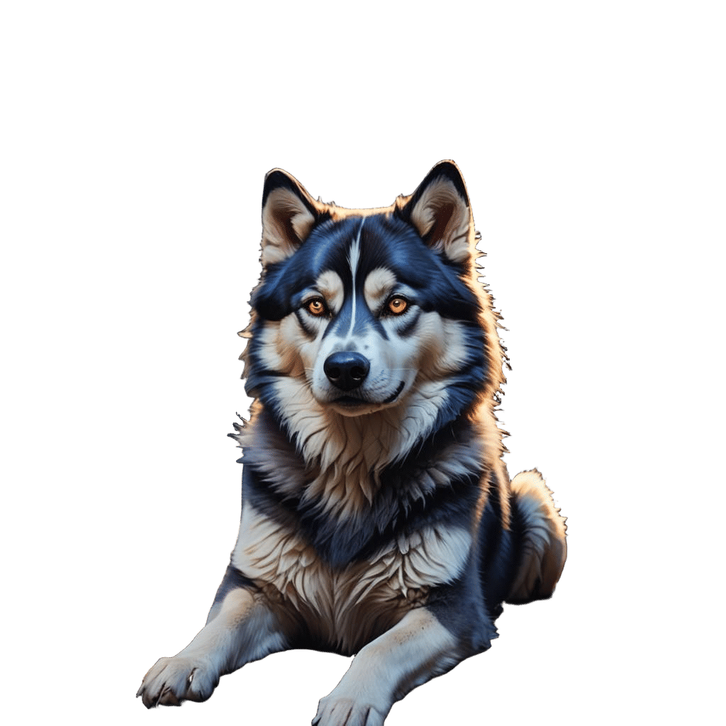Create a husky dog at night