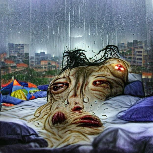 The feeling when you wake up in the middle of a rainy night after a nightmare 