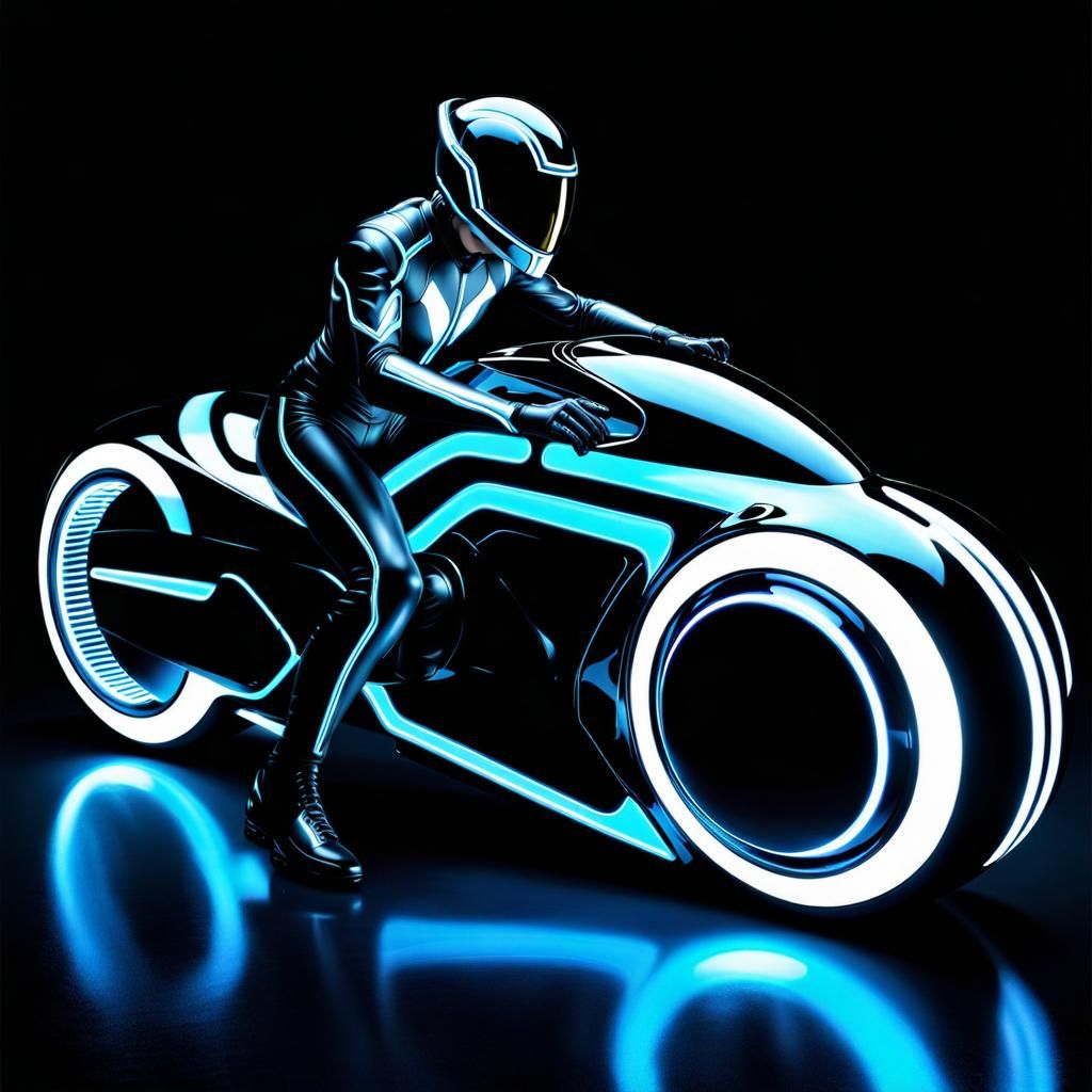 Tron Legacy light cycle - AI Generated Artwork - NightCafe Creator