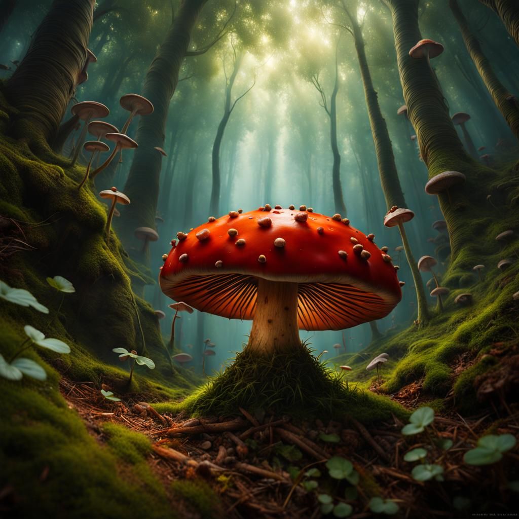 Bug’s Eye View of a Mushroom  by @MordecAI