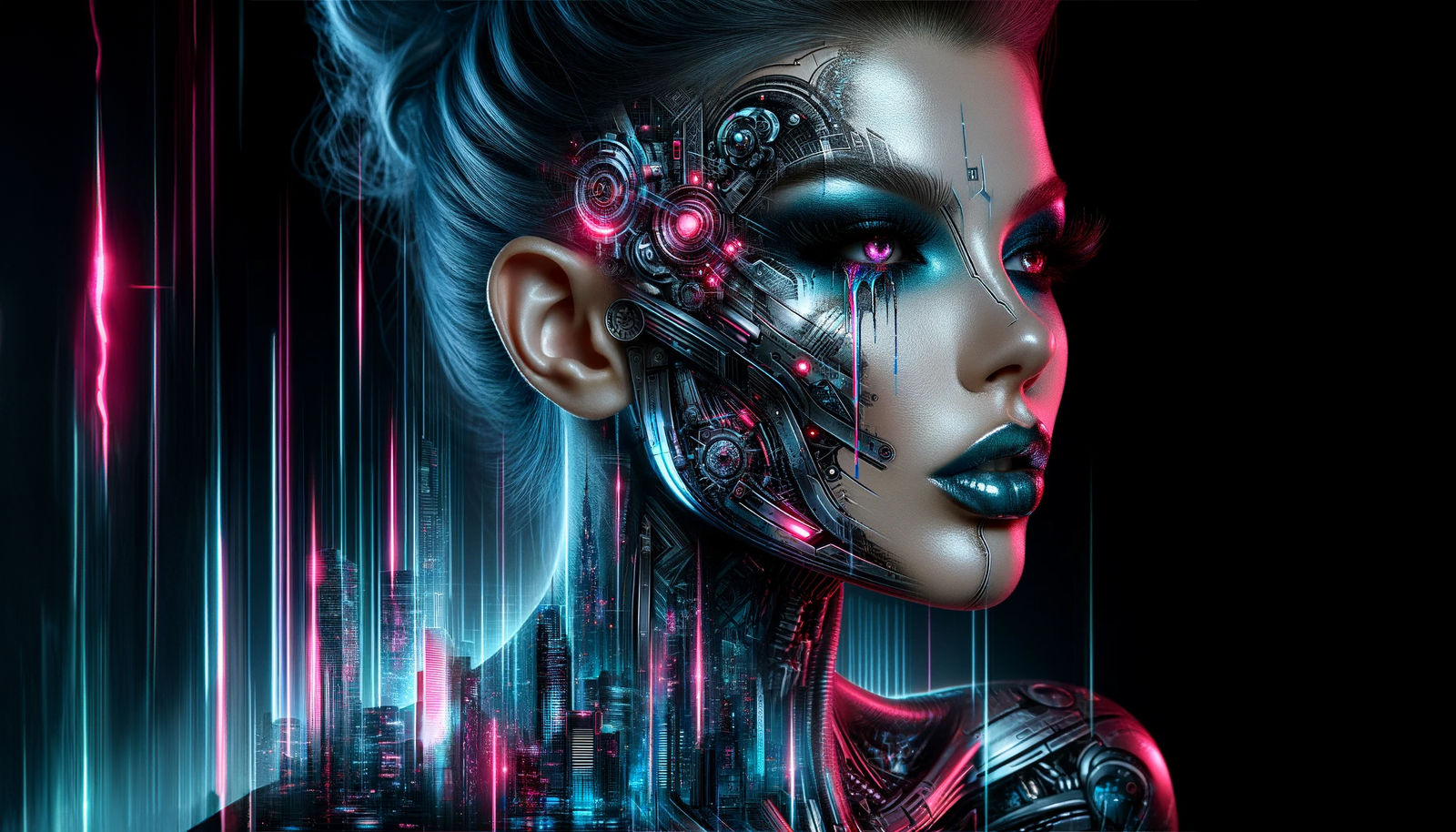 Cyber Elegance: The Neon Vanguard