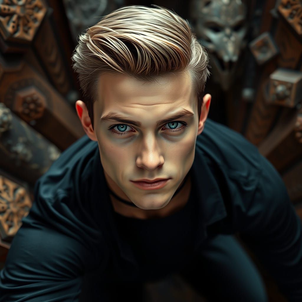 Confident Man in High-Fantasy Matte Painting Style