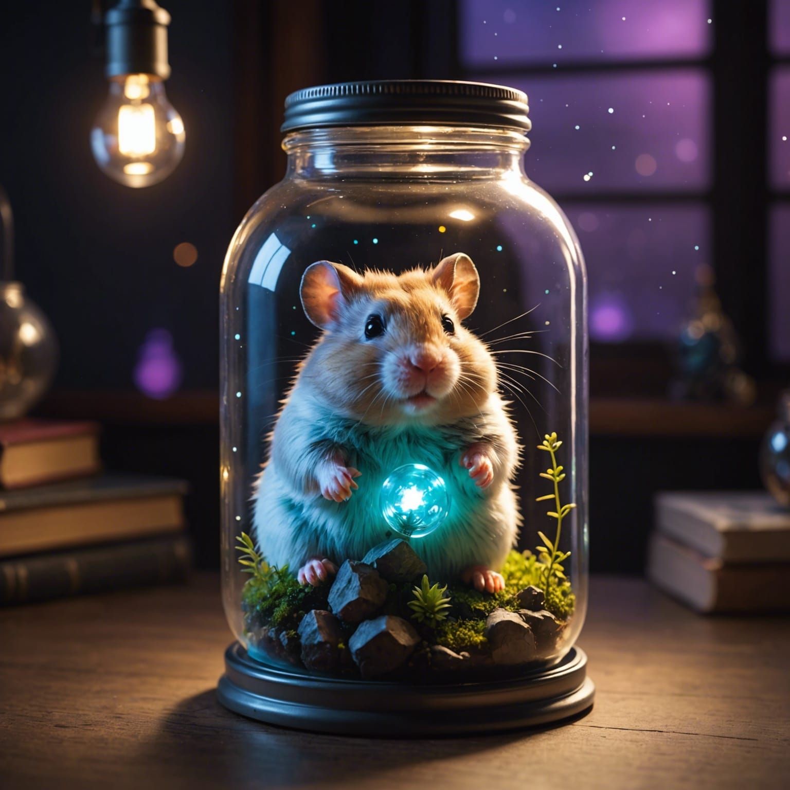 giant miniature space hamster in a jar  by @Lisa