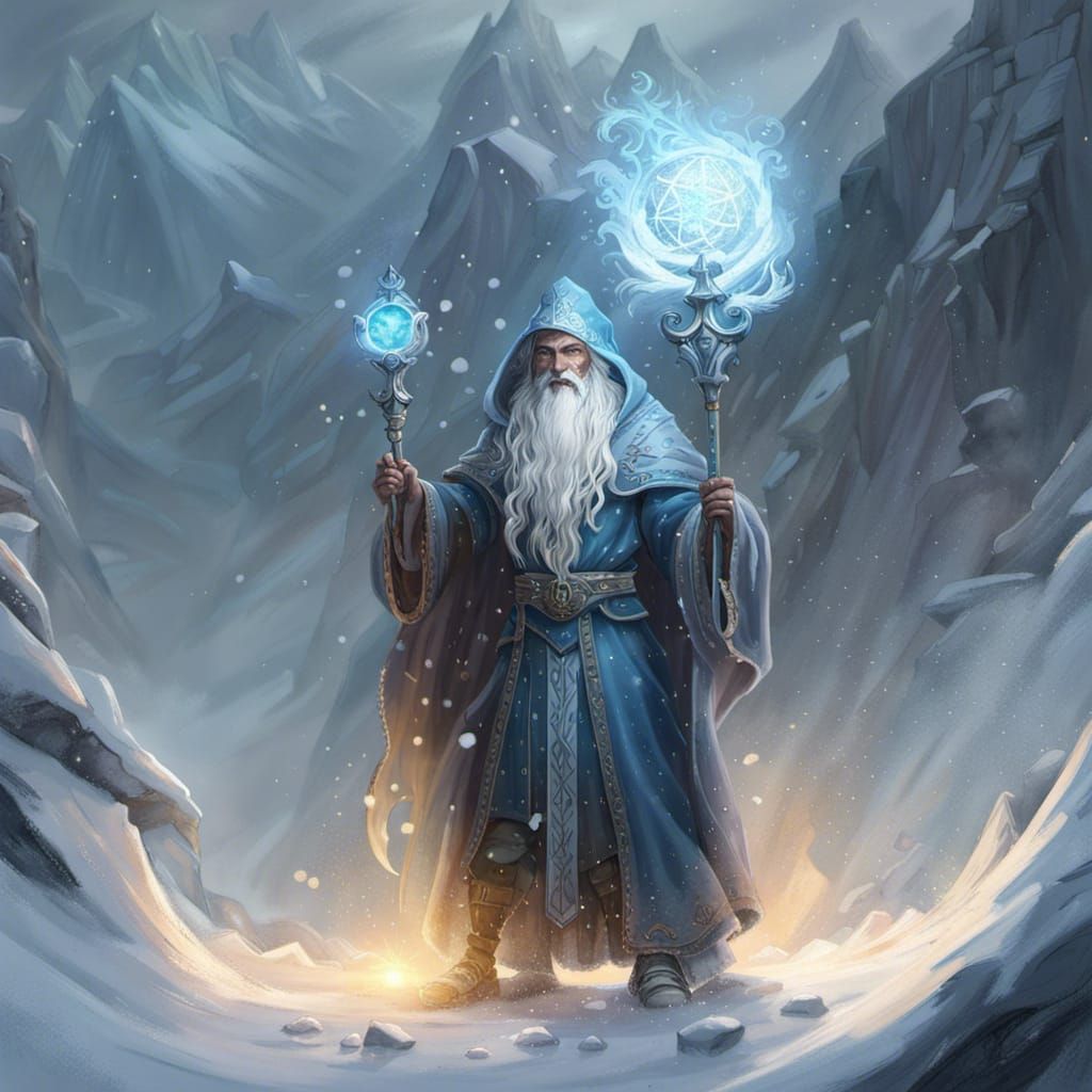 Ice Wizard snowy portrait : r/nightcafe