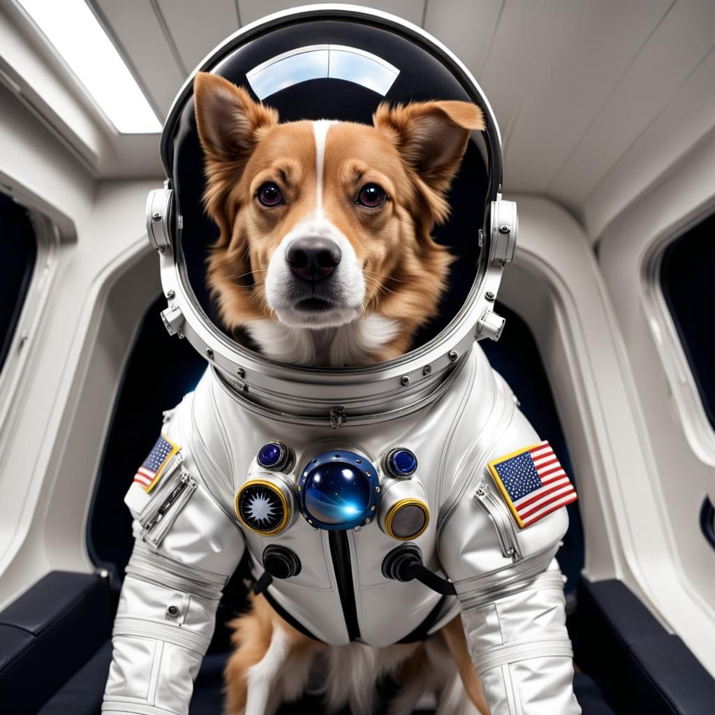 dog in a space suit
