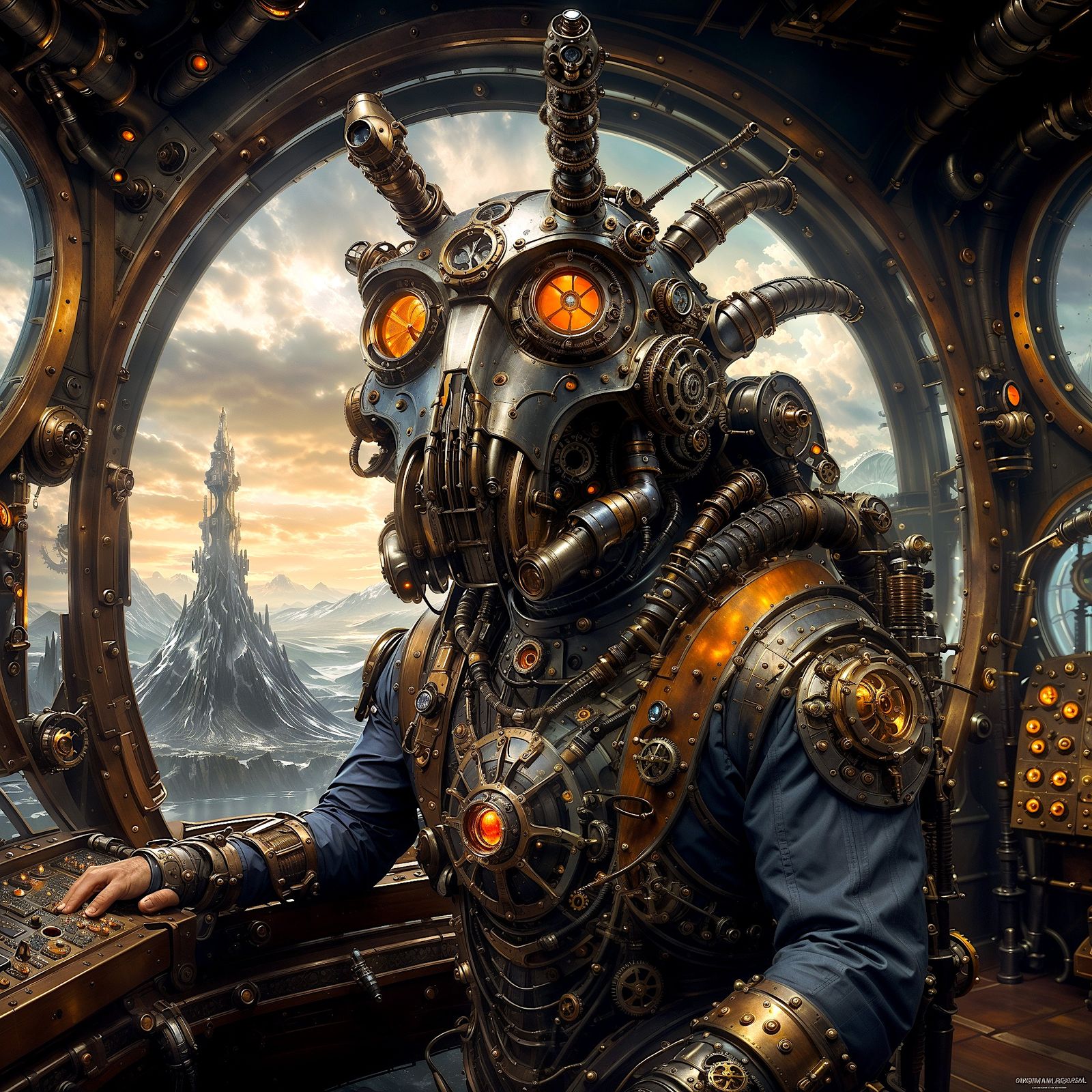 Captain Nemo at the controls of the Nautilus - Variations #26