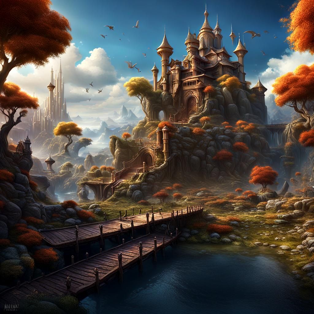 Sheep and Shepherd in Detailed Matte Painting