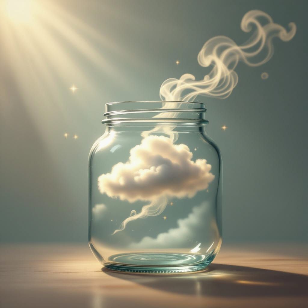 Dreamy Cloud in a Jar with Sunbeam