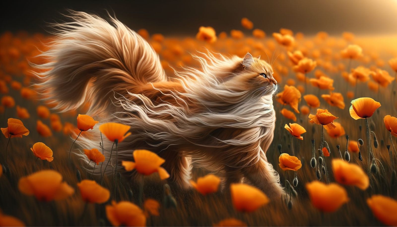 Butterscotch loves to look dramatic.  by @Tiny Pearl Cat