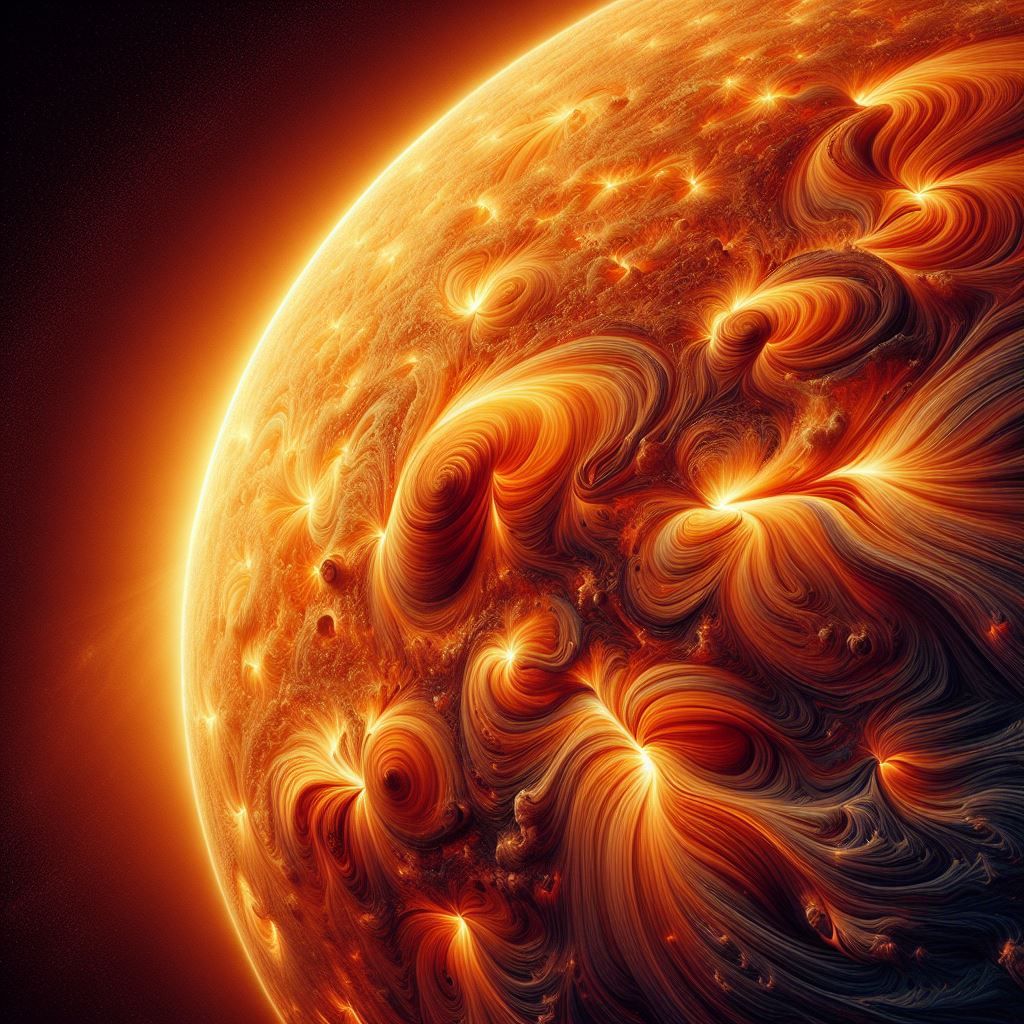 A close-up of the sun's surface