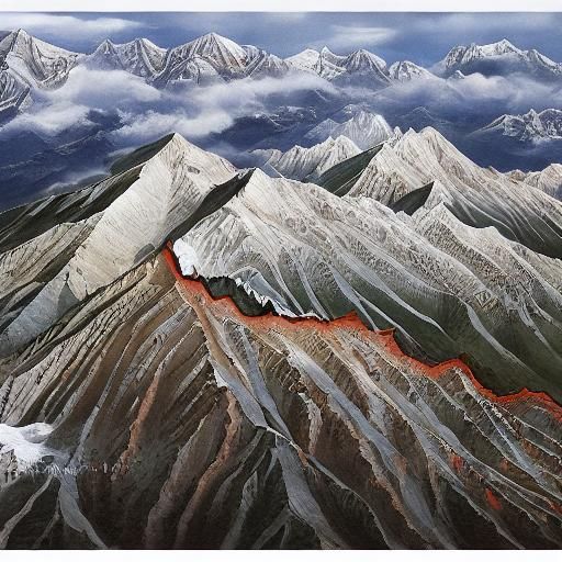 Surreal Map of Mount Everest in Dali Style