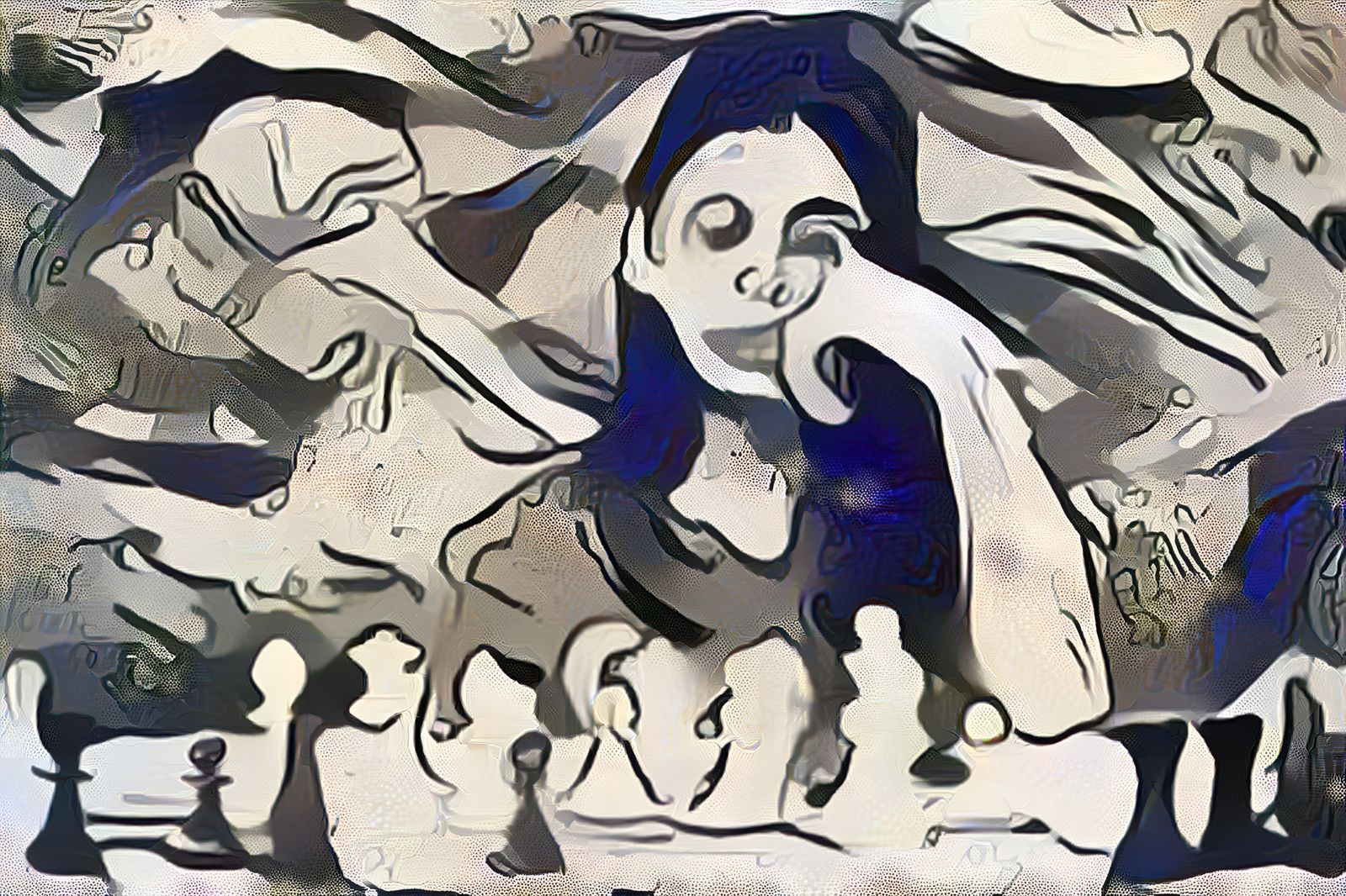 Chess player sitting at a table