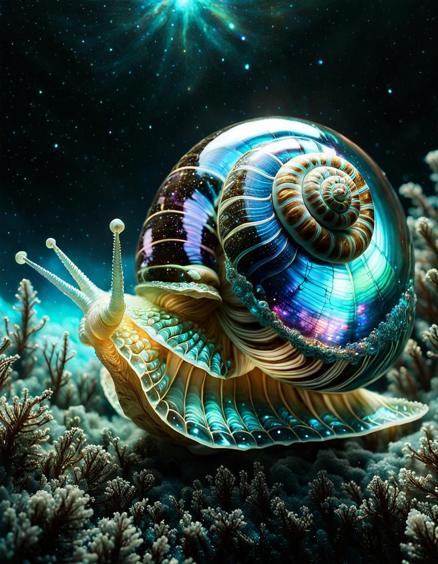 Iridescent Cosmic Snail  by @DigitalMania