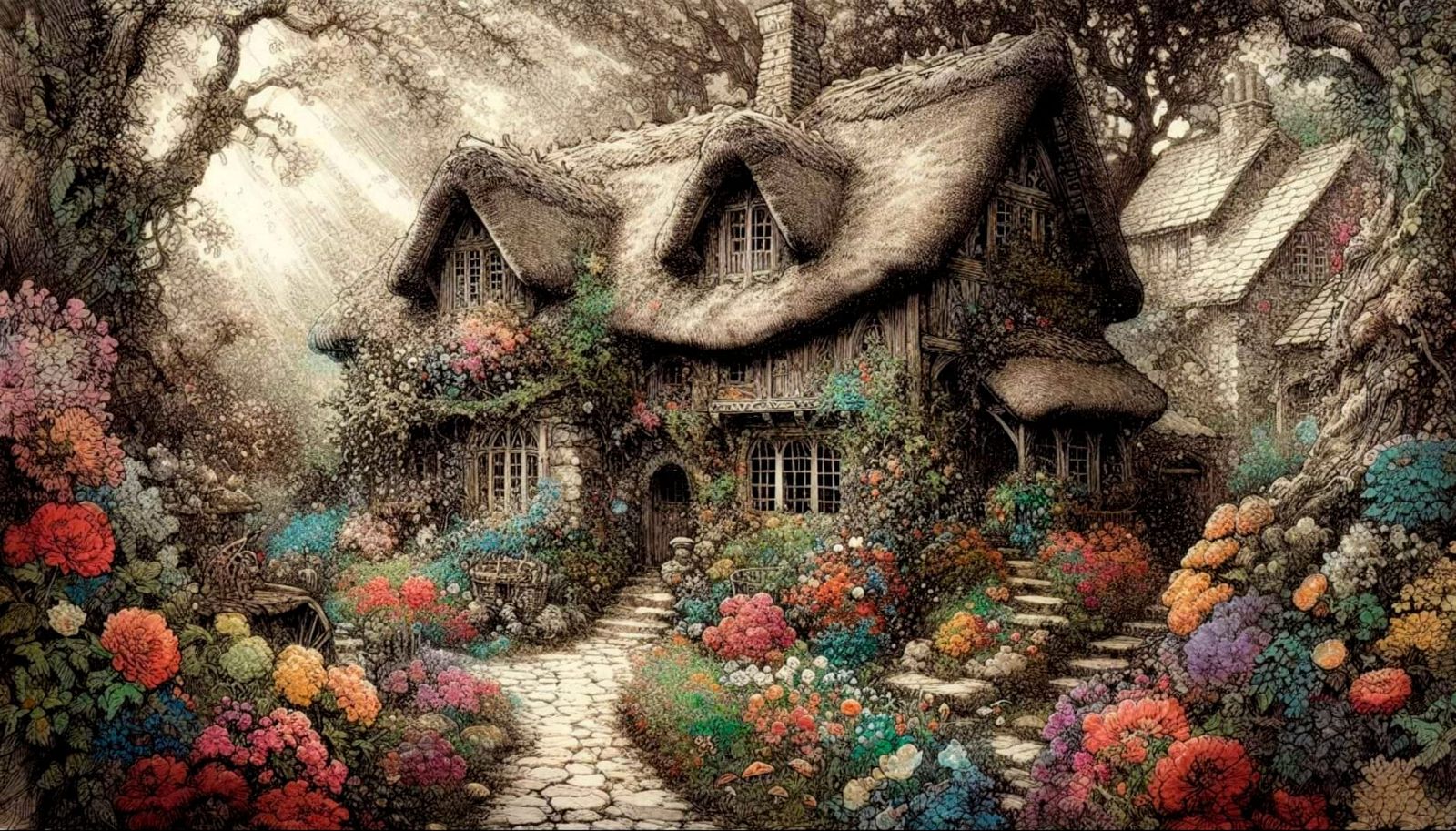 Cottage in the style of Franklin Booth MD3