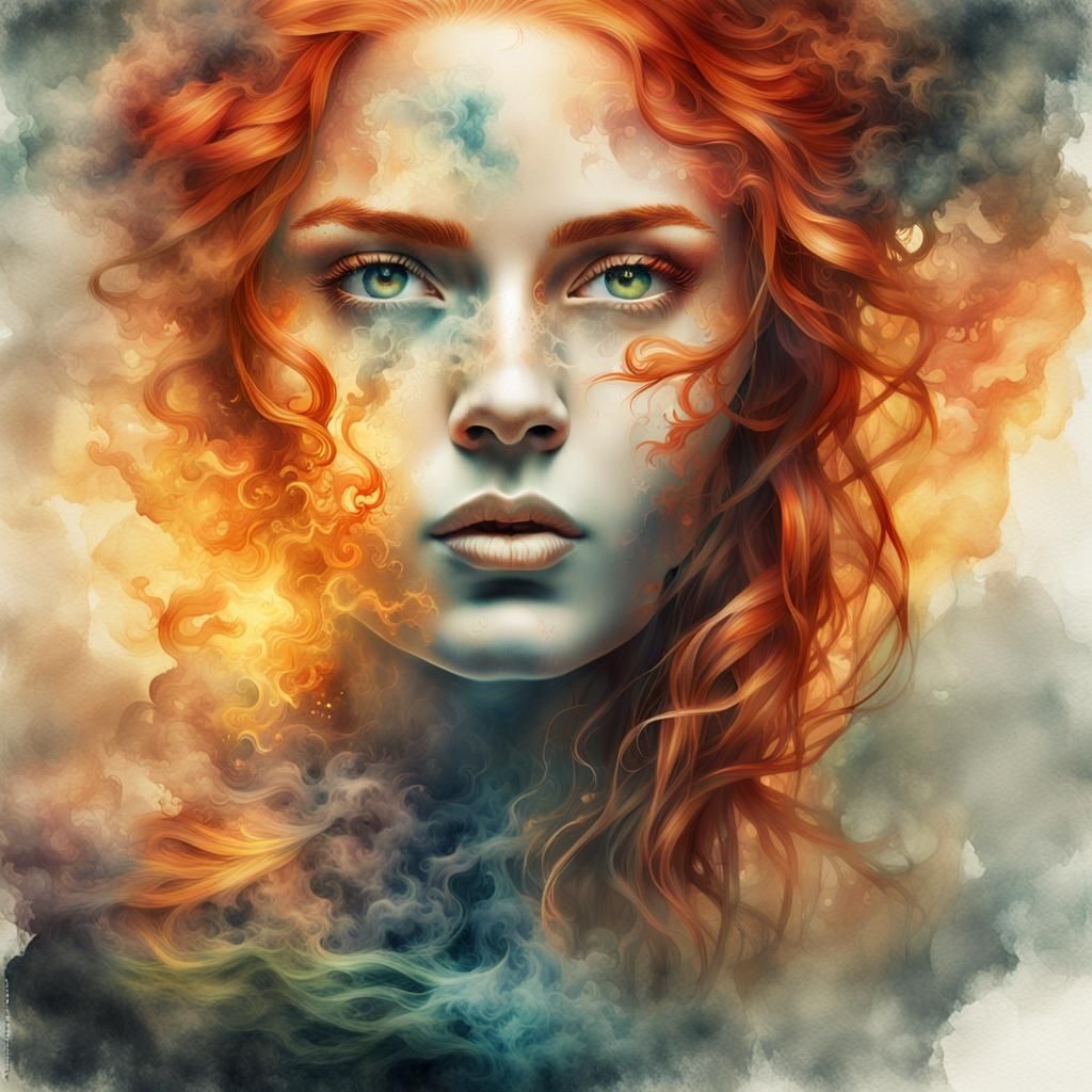 Firey Portrait - AI Generated Artwork - NightCafe Creator