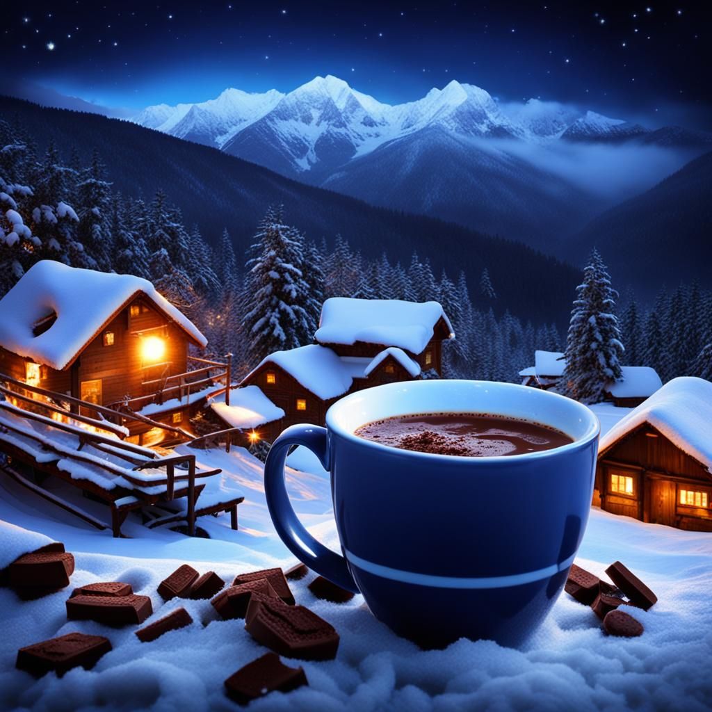 chocolate quente no inverno