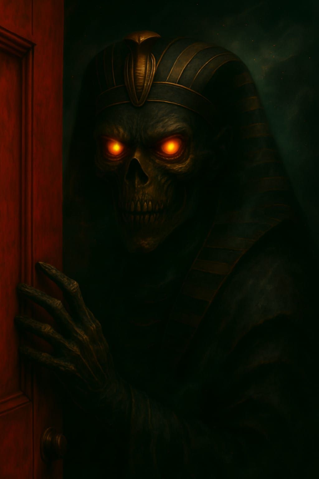 Terrifying pure evil cosmic entity Outer god Nyarlathotep the black pharaoh Nephren-KA eldritch mummy is slowly turning ...