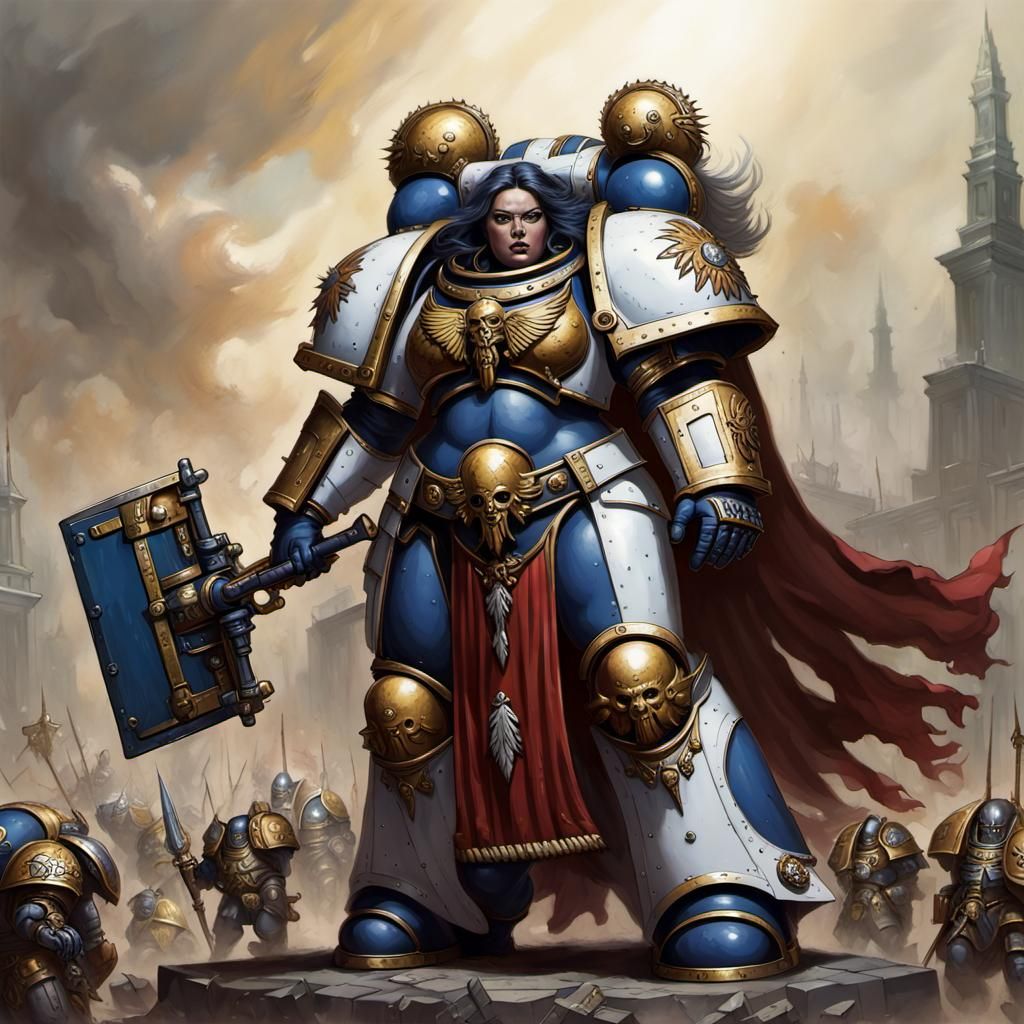 Warhammer primarch female giant - AI Generated Artwork - NightCafe Creator